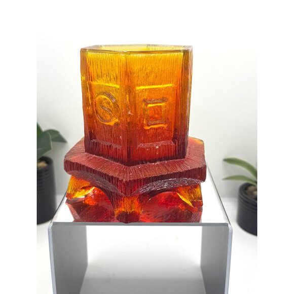 Amberina Pagoda Fairy Lamp Bottom Only - Picture 8 of 8